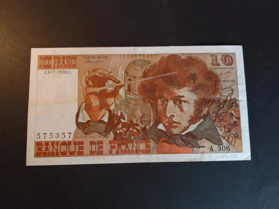 10 FRANCS  BERLIOZ 06/07/1978 ALPHABET A.306  BEL ETAT - Photo 1/1