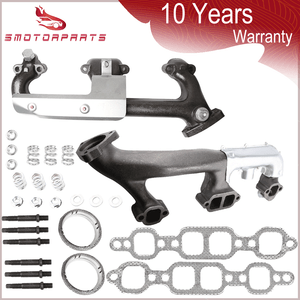 Left Right Exhaust Manifold with Heat Shield For Chevrolet GMC Pickup Truck SUV