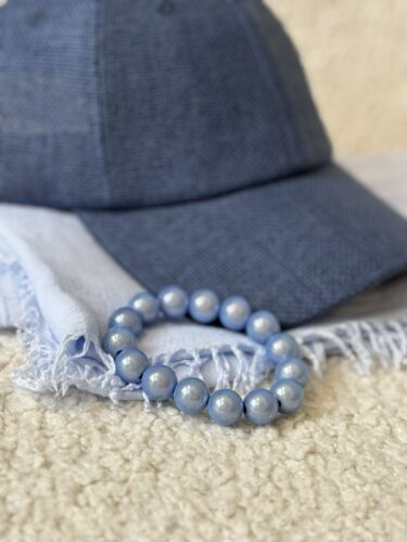 Perlenarmband große Perlen Schimmerperlen Blau One Size (A6) - Bild 1 von 4