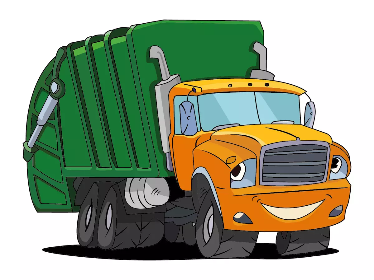 Garbage truck cartoon deals