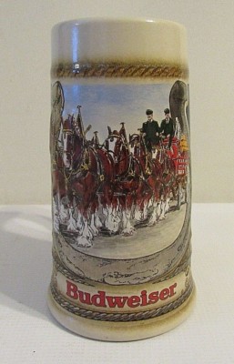 1986 Budweiser Clydesdale Beer Stein- by Staffel Stoneware (BS #17)(Pg72E)