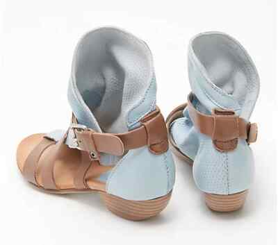 Miz Mooz Leather Multi-Strap Heeled Sandals-Cassidy-Glacier-39(US