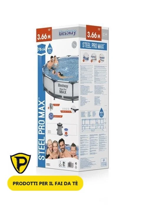 Bestway Piscina Fuori Terra Rotonda 366 x 76cm Power Steel Pro Frame Mod. 56416  - Imagen 3 de 3