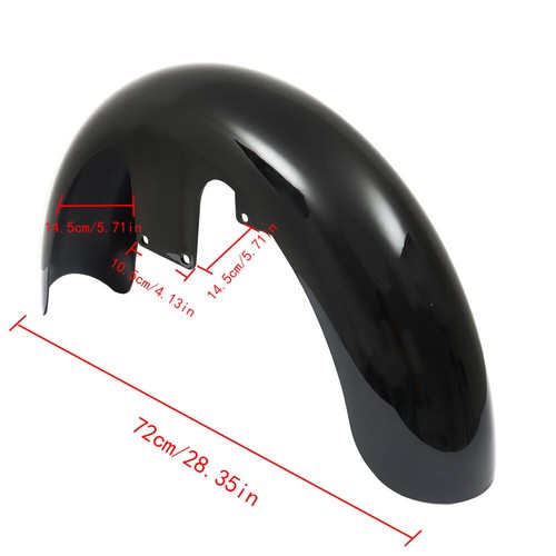 19" Wheel Wrap Front Fender ABS Vivid Black For Touring Custom Bagger Road King - Picture 9 of 19