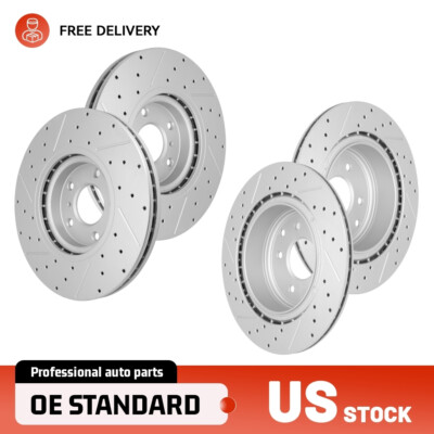 Front & Rear Drilled Brake Rotors for Nissan Maxima 370Z 350Z EX35 EX37 G25 M35