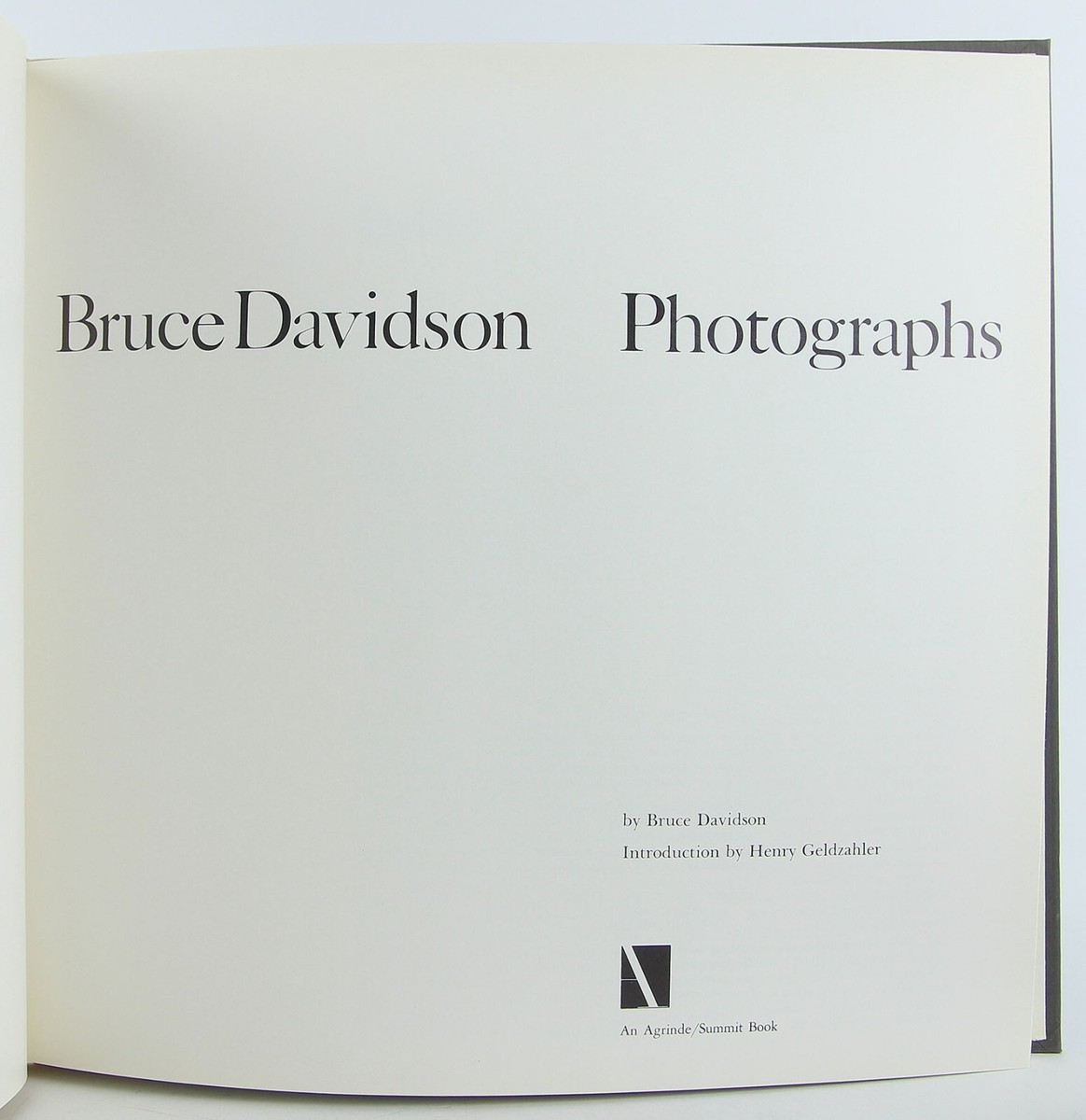 Bruce Davidson Photographs 1978 Signed 1st Edn Renowned Bruce Davidson Photographs 1978 Signed 1st Edn Renowned