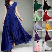 Women Evening Formal Party Wedding Bridesmaid Maxi Dress Prom Cocktail Gown