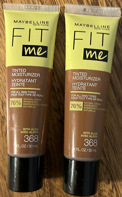 (2) Maybelline Fit Me Tinted Moisturizer Shade 368   BROWN  1 oz ea