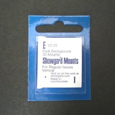 Showgard Stamp Mount E 22/25 mm - BLACK - Pack of 40 (22x25 22mm)  PRECUT