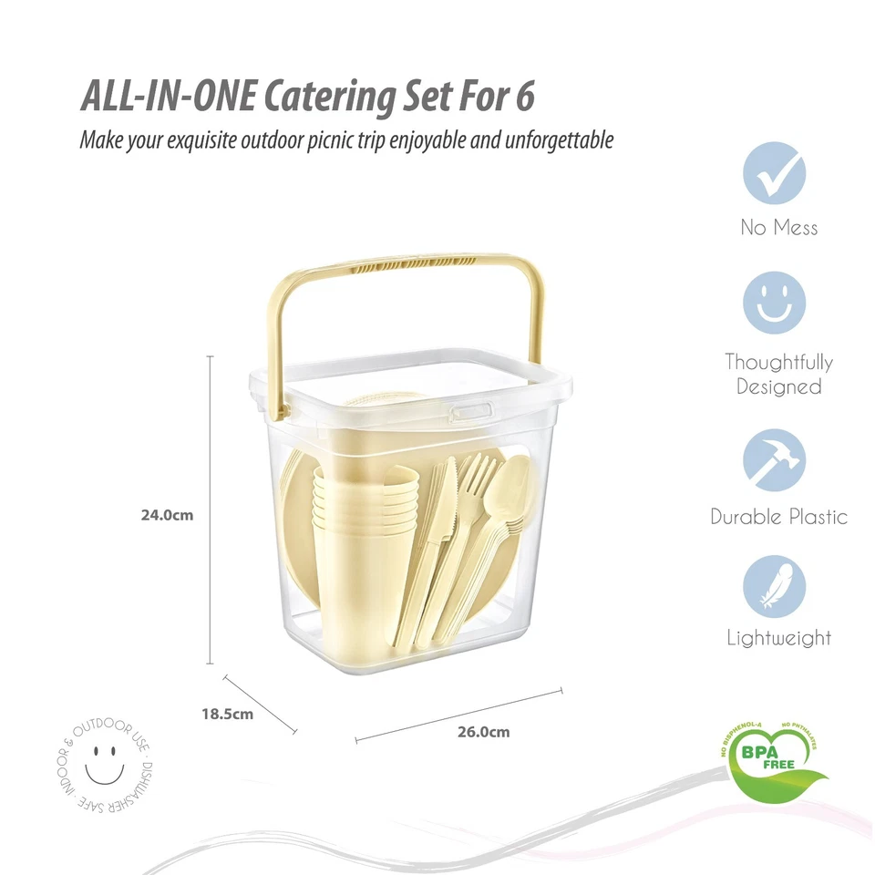 Picknick Geschirr Set, 6 Personen Essgeschirr - Bild 3 von 3