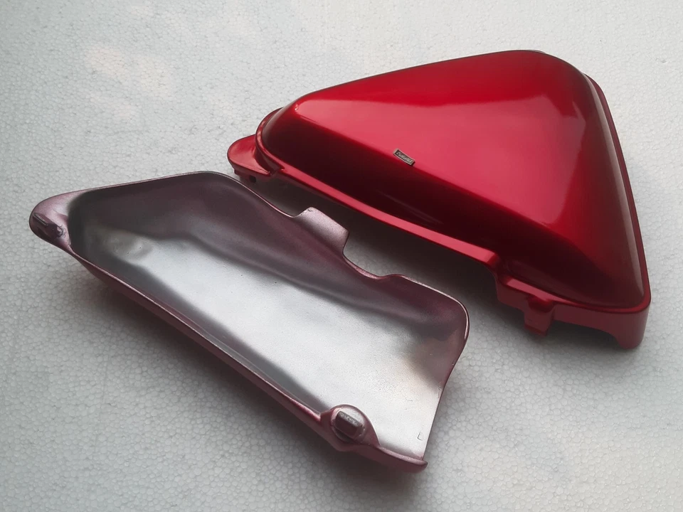 Par HONDA 100 CL Scrambler CL100S CL100 1970-1971 Marco Lateral Cubierta Batería Rojo Foto 4 de 4