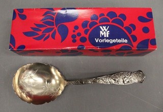 Vtg WMF Stamped STERLING SILVER Embossed Salad Serving Spoon 9" 73.3g S80
