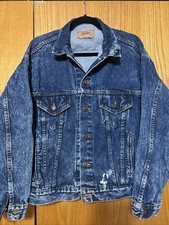 Vintage April 1988 Levi s Acid Wash Finish Denim Trucker Jacket Size Large USA