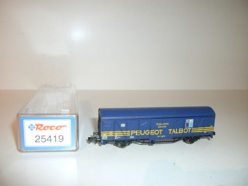 Roco Spur N 25419 Rarität ged.Güterwagen Peugoet/Talbot, OVP, absolut neuwertig | Condition: Gebraucht
