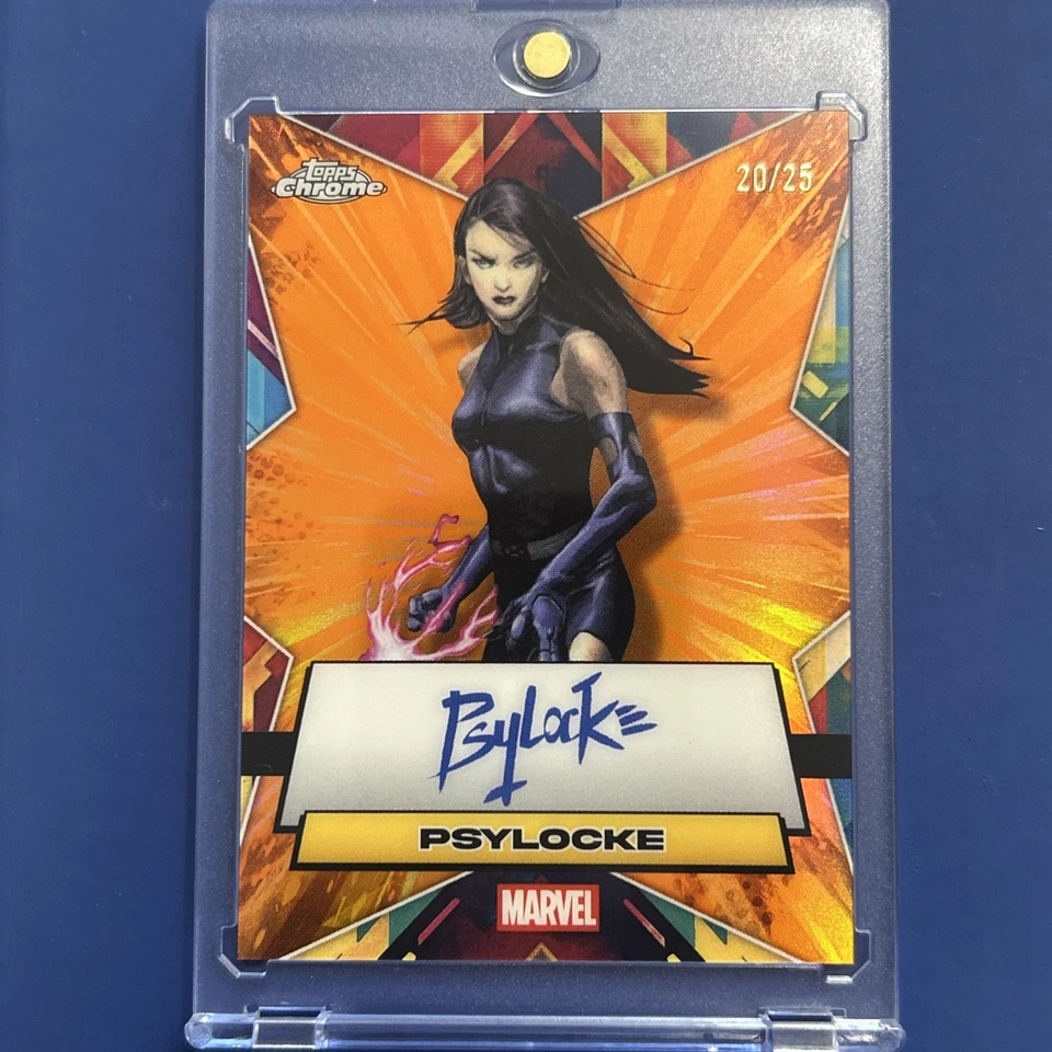 2025 Topps Chrome Marvel Psylocke Facsimile Auto Orange Parallel /25 RARE SSP 🔥 - Image 2 of 4