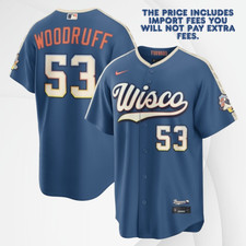 Men's Brewers #53 Brandon Woodruff 2026 City Connect Cool Base Jersey Stitched