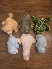 Lot Of 6 Webkinz Frog, Hippo, Lioness, Pink Googles Plush NO CODE