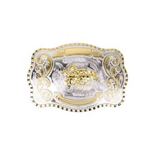 1 1/2" Big Gold 3 Quarter Horse Western Belt Buckle - Style 3. 5 1/2" x 3 7/8".