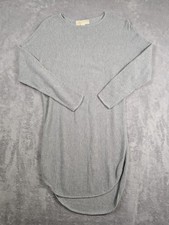 Michael Kors Waffle Knit Dress Womens Size Small Gray Mini Long Sleeve Comfy