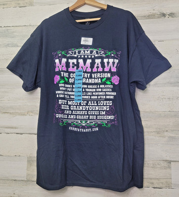 Country Sassy Proud Memaw Country Grandma Size XL Black Gildan Graphic Tee NWT