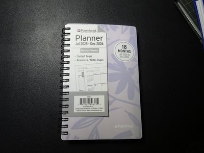 PlanAhead Beautiful Office Monthly Weekly Blue Planner Jul25 - Dec26, 4'' x 6.25''