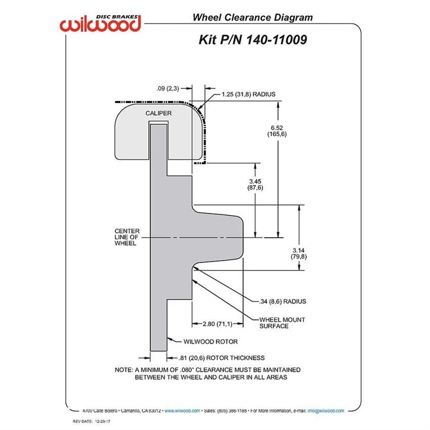 Kit de frenos de disco delanteros Wilwood 140-11009-DR FDLI, 1979-02 GM G-Body/S-10 Foto 4 de 4