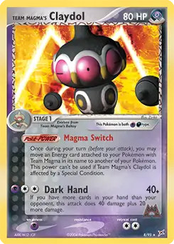 Team Magma's Claydol - 8/95 - Pokemon Ex Team Magma vs. Aqua Holo Rare HP