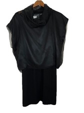 Zoran Vintage Designer 100% Seta Set 2pz Gonna Chiffon Collo a Cappuccio Top Senza Maniche