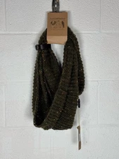 Justin & Taylor Olive Knit Infinity Scarf w/ Leather Bracelet Accent NWT