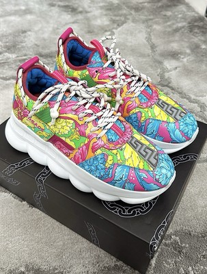 Authentic Versace Baroque Print Chain Reaction Mens Sneaker US11 EU44 UK10 $995