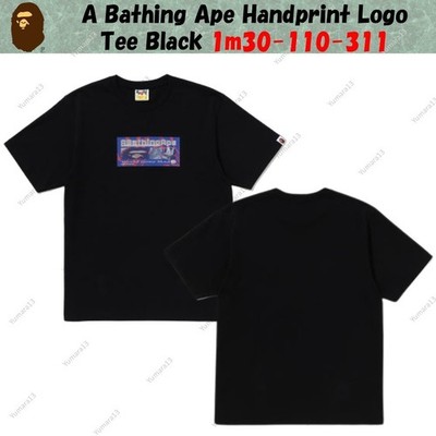 A Bathing Ape Handprint Logo Tee Black 1m30-110-311