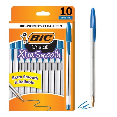 BIC Cristal Extra Smooth Ballpoint Pen 10 Count