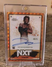 🔥🔥2025 Topps Chrome WWE  Je'Von Evans Orange Sapphire On Card Auto *8/25*💰📈
