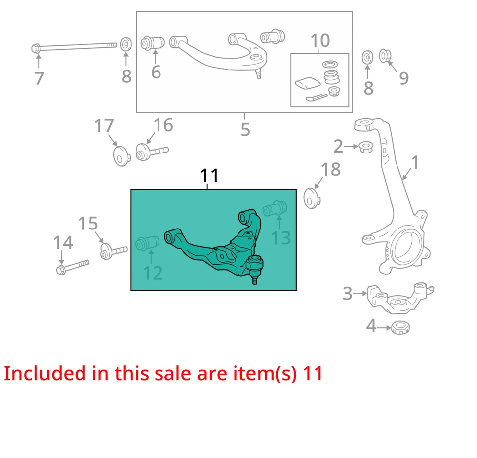 Brazo de control inferior delantero izquierdo del conductor 4806904060 OEM para Toyota Tacoma 2016-2023 Foto 4 de 4