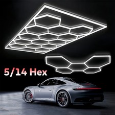 Hexagon Garage Lights Customize 5/14 Grids Led Hexagon Light for Car Shop Gym