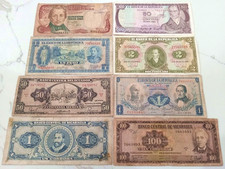 NICE LATIN AMERICA CURRENCY LOT! COLOMBIA NICARAGUA ECUADOR 1953-93 SOME SCARCE
