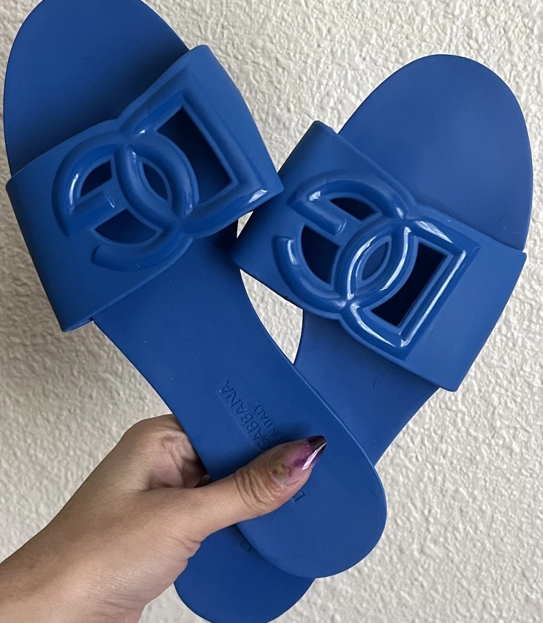 Blue Dolce & Gabbana Rubber Slides Size 7