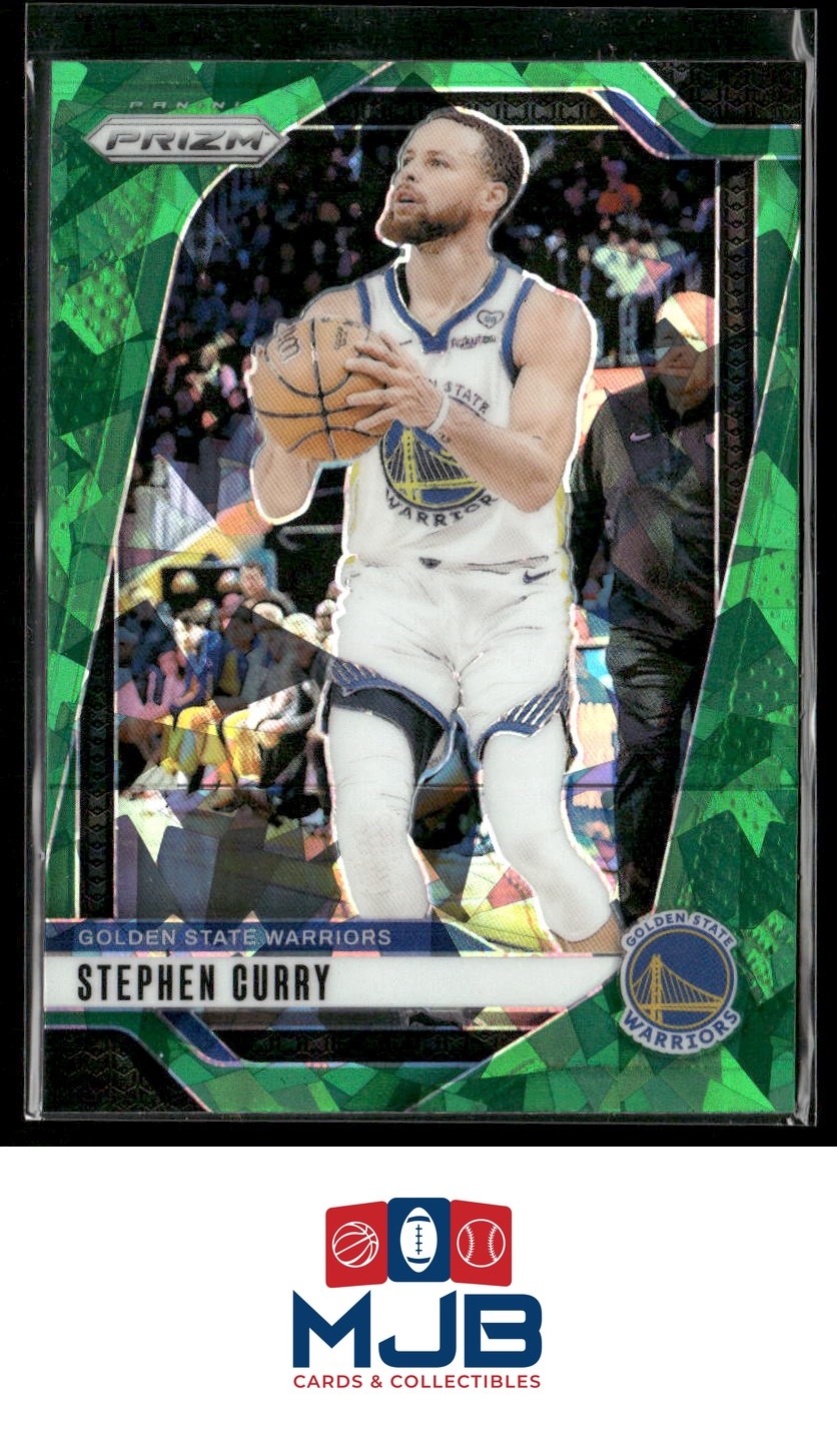 2024-25 Panini Prizm Stephen Curry Prizms Green Ice #134 Golden State Warriors