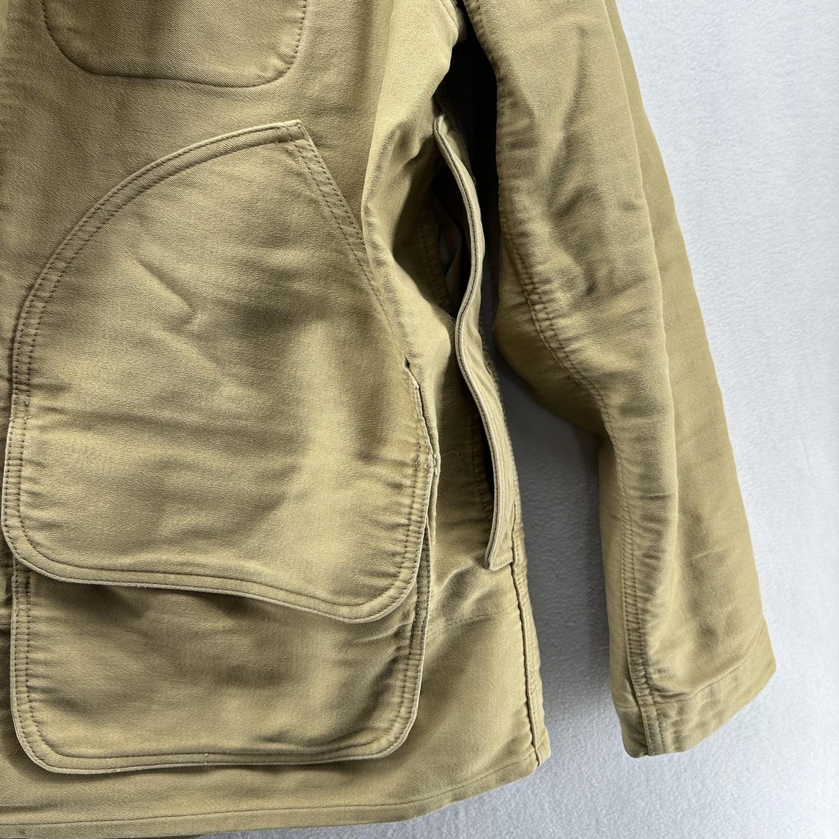Visvim Jacket Mens Large Beige Canvas Corduroy Collar Workwear