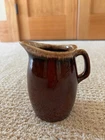 VINTAGE HULL POTTERY CREAMER PITCHER BROWN DRIP GLAZE OVEN PROOF - USA !!!!!!!!!