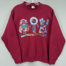Vintage Southwestern Native American Sweatshirt Womens M Aztec Indian FOL 90s