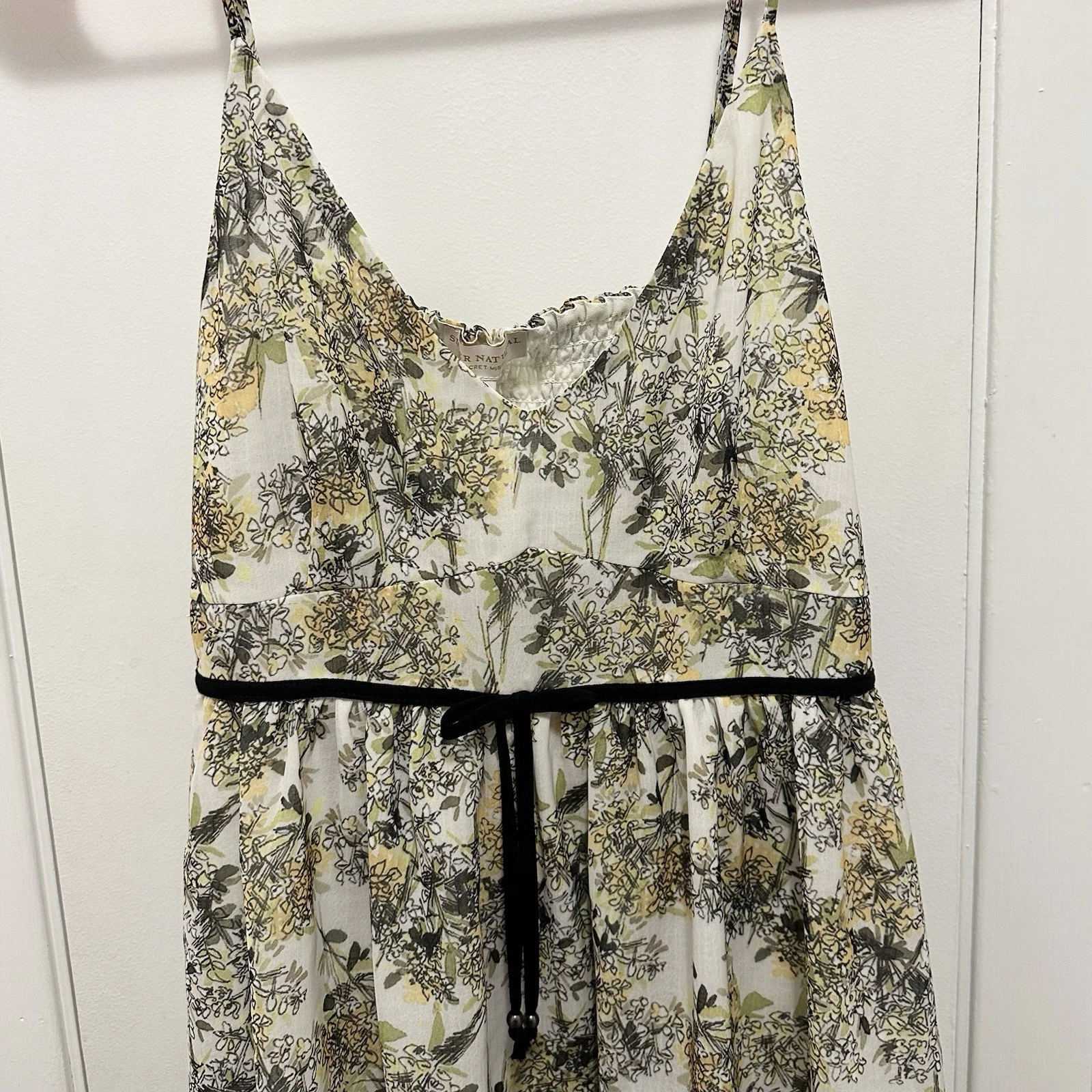 UNDERCOVER Mini Abito Slip Super Natural Secret Mission Benazir Giallo Floreale Chiffon S Nuovo con etichette