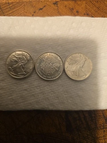 Walking Liberty 1/4 oz .999 Fine Silver Golden State Mint Round bullion Lot 3