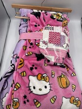 2025 Hello Kitty Halloween Blanket Set 2-Pack Pink Purple 60x70 NEW w/ Tags