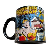 Wonder Woman DC Comics Blue Ceramic Coffee Cup Mug 20 oz Used