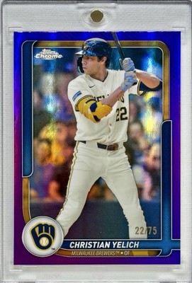 2026 Topps Chrome #90 Christian Yelich Purple Refractor /75 Brewers