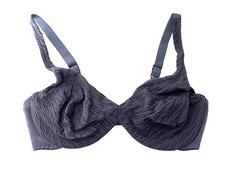 VINTAGE OLGA 35088 GRAY STRIPED SHEER UNDERWIRE BRA SIZE 36C