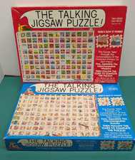 Talking Jigsaw Puzzle Lot of 2 - BEACH + OFFICE Complete Vintage Buffalo Games