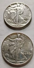 Lot of 2 1941 D 1942  Walking Liberty Half Dollars-90% Silver Ex Fine #L8