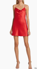 ALICE + OLIVIA Harmony Satin Slip Dress in Red Mini COCKTAIL PARTY Women’s 4